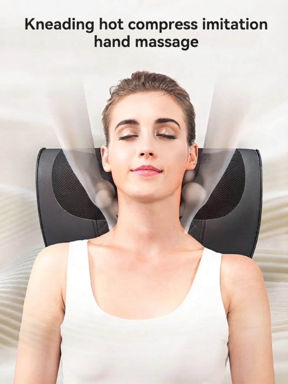 Neck Massager Pillow W Heat - Shiatsu Neck & Back Support Rechargeable
